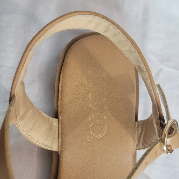 XOXO Rose Gold Faux Woven Leather Ankle Strap Sandals Size 8 - Picture 8 of 11